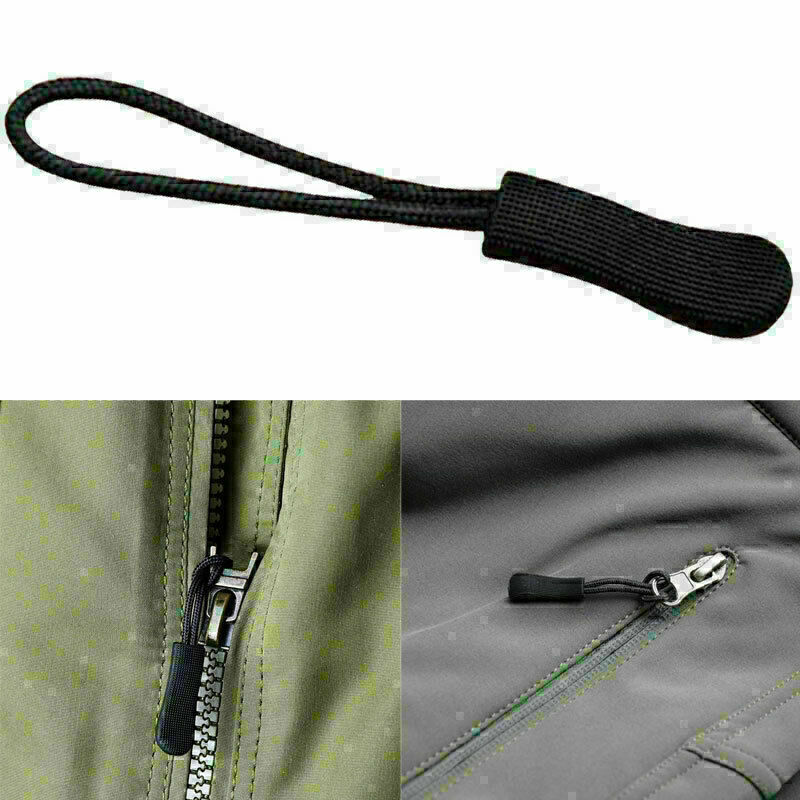 1pcs Schwarz Reißverschlußanhänger Puller Kabel Reißverschlusszipper, I3O4 M1G7