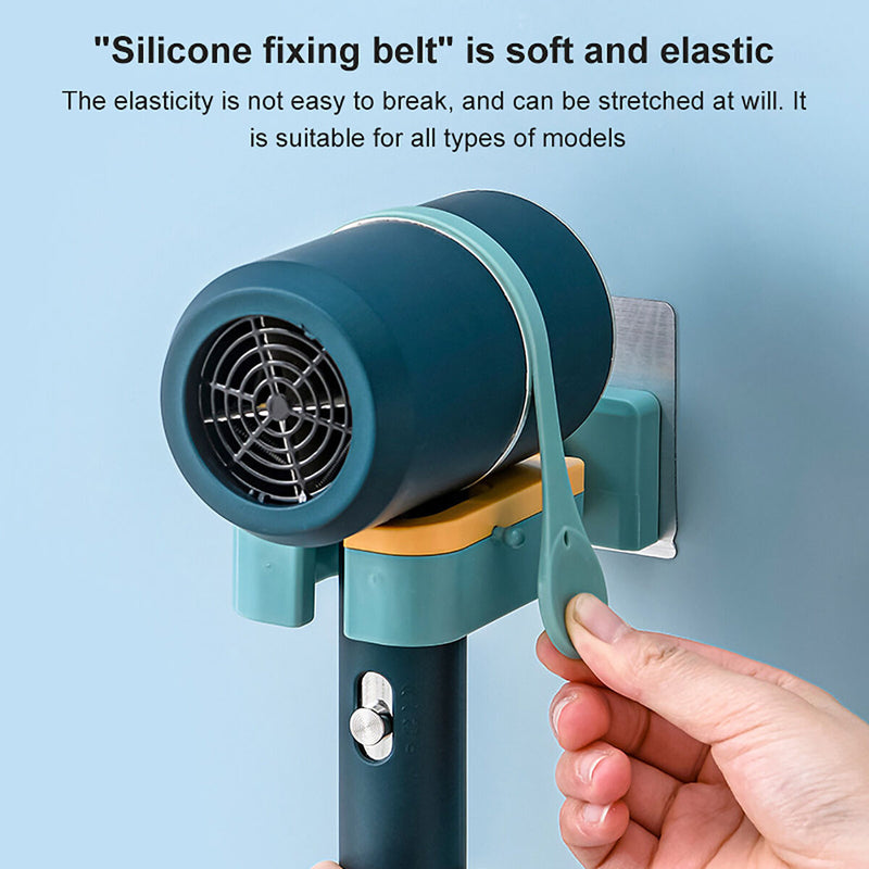 Wall-Mounted Hair Dryer Holder ABS Non-Perforated Hair Tool Holder (Green) Newly