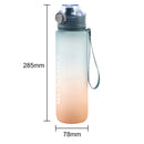 1000ML Plastic Water Bottle with Handle One-button Lock Space Cup (Blue) Newly