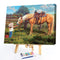 Frameless Oil Paint By Numbers Feeding Horse Girl DIY Canvas Picture Kit