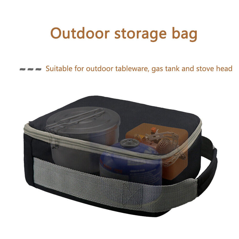 Thickened Outdoor Camping Picnic Cutlery Stove Organizer Gas Canister Holder Bag