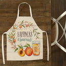 Happiness Kitchen Linen Apron Waterproof Home Cleaning Bib for Women Men Cook