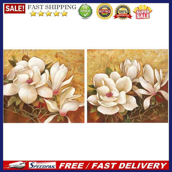 White Flower Oil Paint By Numbers Kit DIY Craft Coloring Drawing Home Decorat