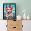 5D DIY Full Round Drill Diamond Painting Flower Girl Home Decor Art Craft