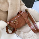 Women Solid Color Shoulder Bags PU Leather Classic Retro Purse Messenger Handbag