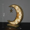 Eid Decor DIY Craft Wooden Ornament Moon LED Light EID Mubarak Light Night Lamp