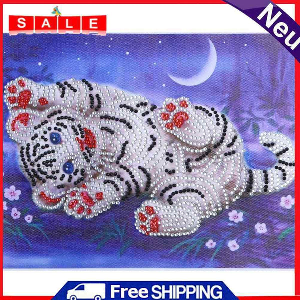 Ecotrump 5D DIY Special Shaped Diamond Painting White Tiger Cross Stitch Embroid