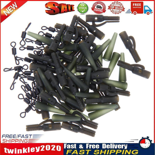 90 Piece  Clip Set With Quick Change Swivels Carp Fishing Tackle Rigs Newly