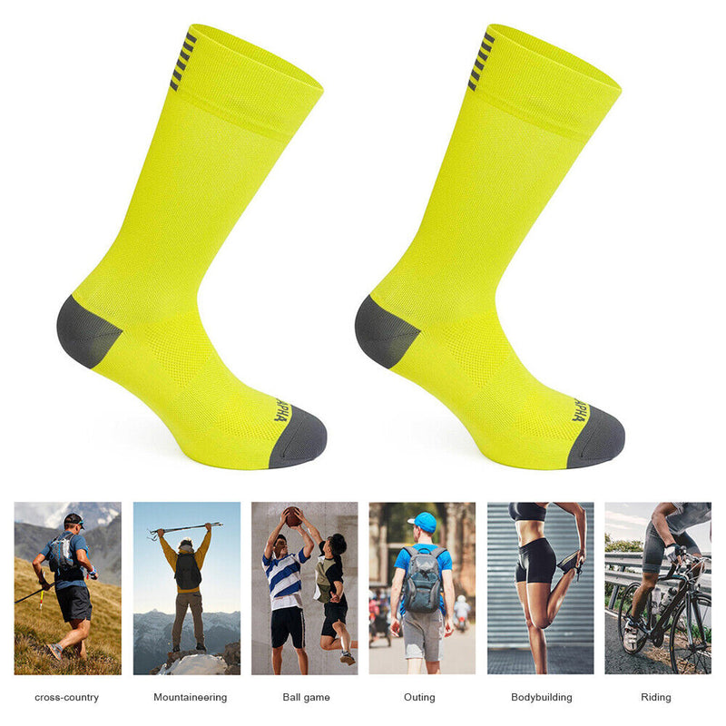 Compression Socks Men Women Sports Cycling Running Breathable Socks (Green)