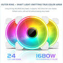 COOLMOON 12cm Silent 4Pin PWM 5V 3Pin ARGB Aura Sync Case Cooling Fan White