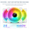 COOLMOON 12cm Silent 4Pin PWM 5V 3Pin ARGB Aura Sync Case Cooling Fan White