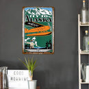 Home Weatherproof Retro Plane Sign Iron Painting Wall Drawing Templates