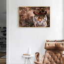 5D DIY Diamond Painting Steampunk Tiger Full Round Drill Mosaic Art Picture Kits
