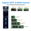 SSD M.2 NVME to USB 3.1 Adapter PCIE NGFF Dual Protocol Enclosure (Stripe)