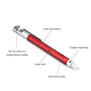 Multi-function Ballpoint Pen Phone Bracket Screwdriver Level Ruler (Red) Newly