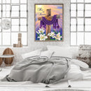 Diamond Painting Kit Purple Scarf on Cross 5D Full Round Rhinestone Picture