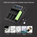Charger 4 Slot Fast Charging Dock For 3.7V Rechargeable Li-Ion Batteries 18650