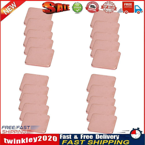 20 pcs 15mmx15mm 0.3mm Heatsink Copper Shim Thermal Pads for Laptop Newly