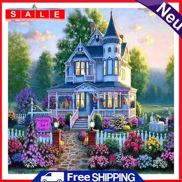 DIY Paint By Number Kit Villa Garden Acrylic Paint Art Craft Decoration Gift