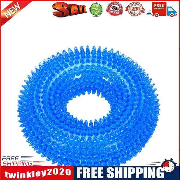 Bite Resistant Large Golden Retriever Circle Ring Thorn Molar Ball (S Blue)