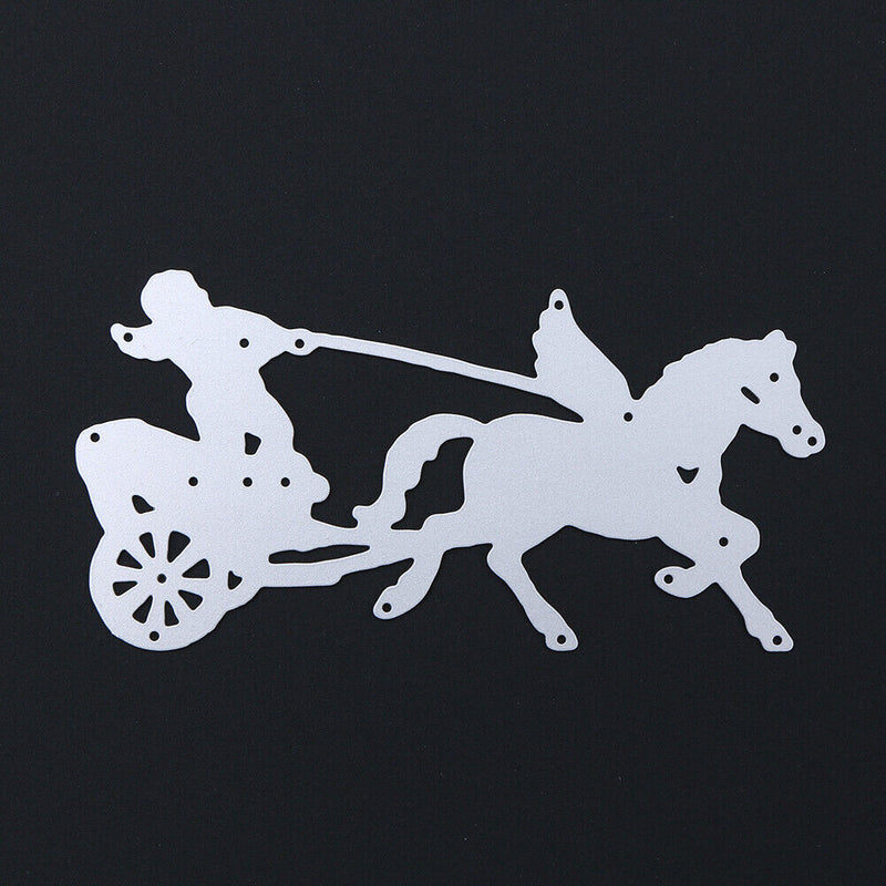 Unique Horse Pattern Metal Punching DIY CO2 Steel Stencil Running Transported