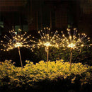Waterproof Solar 90 LED Firework Ground Lawn Garden Light (Warm White) Newly