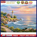 5D DIY Seaside Tower Full Square Diamond Painting Home Living Room Decoration