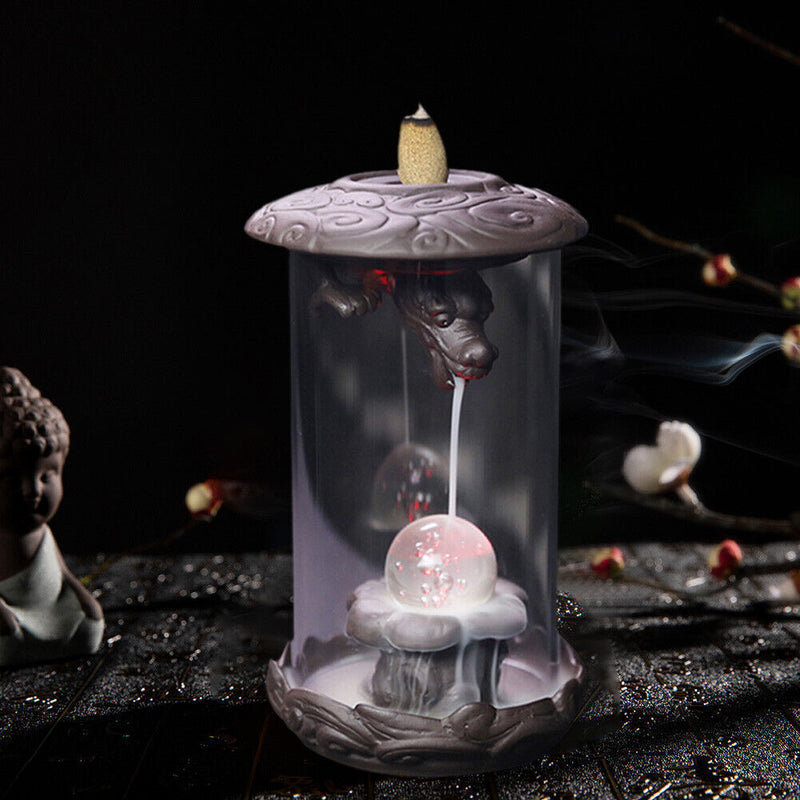 Creative Dragon Backflow Incense Burner Aroma Smoke Censer Stress Fatigue Relief