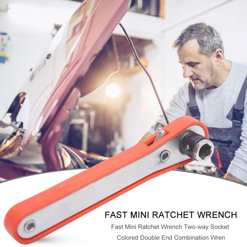 Mini Rapid Ratchet Wrench 1/4 Screwdriver Hexagon Two Way Socket Spanner Newly