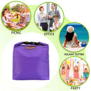 Waterproof Insulated Lunch Bag Picnic Food Thermal Storage Handbag (Purple)