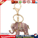 Popular Inlaid Color Cast Elephant Keychain Ladies Bag Pendant(Pink)  Newly