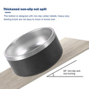 Pet Bowl Stainless Steel Non-Skid Base Dog Cat Feeding Dish Easy to Clean Black