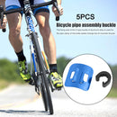 5pcs Bicycle C Buckle MTB Bike Brake Line Case Cable Tube Fixed Base (Blue)