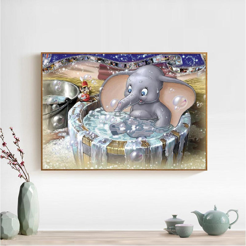 5D DIY Diamond Painting Shower Elephant Cross Stitch Embroidery Craft Kits Newly