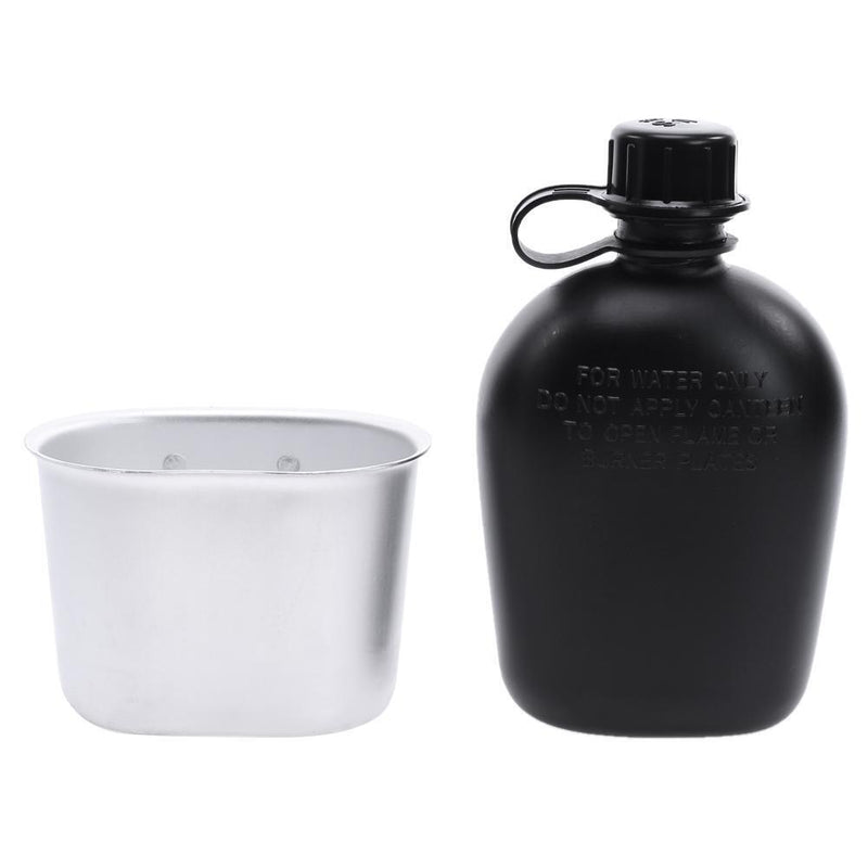 Portable Outdoor Hiking Camping Digital Kettle Bottle with Lunch Box(Black)