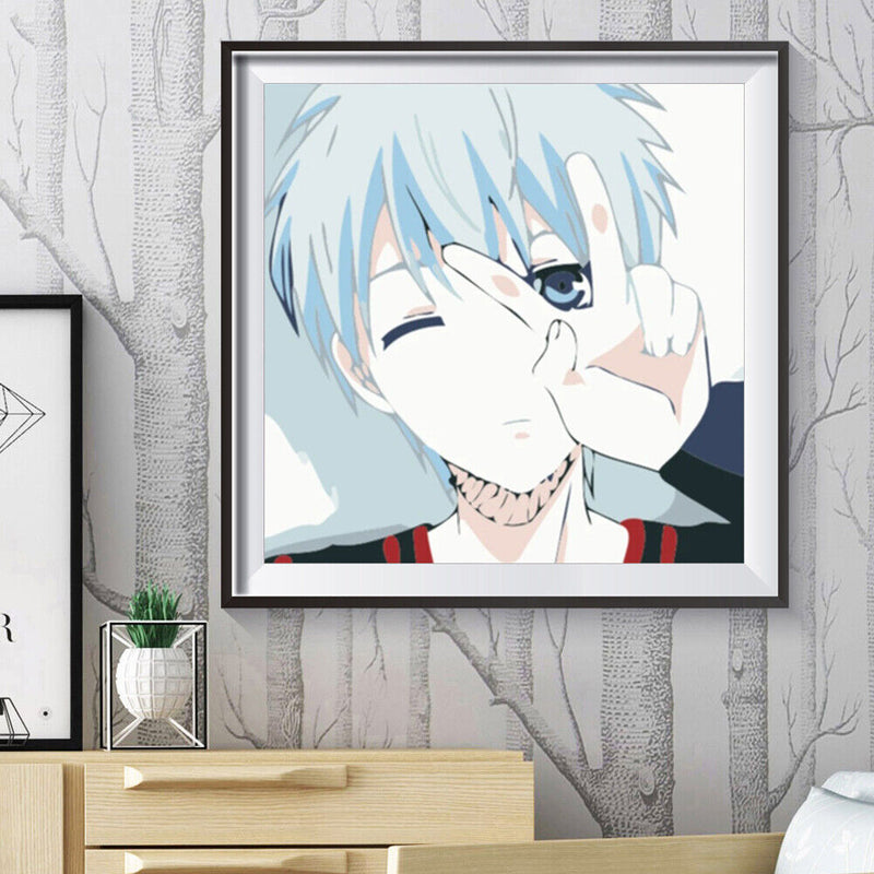 Boy Cartoon Canvas Digital Oil Painting Frameless Painted by Number Home Picture
