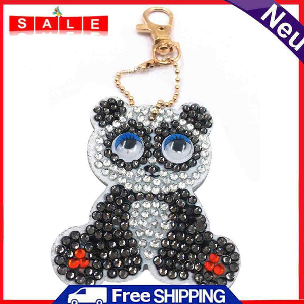 hnnew 1pcs DIY Cute Animal Keychain Hand Made Diamond Painting Drilling Vol