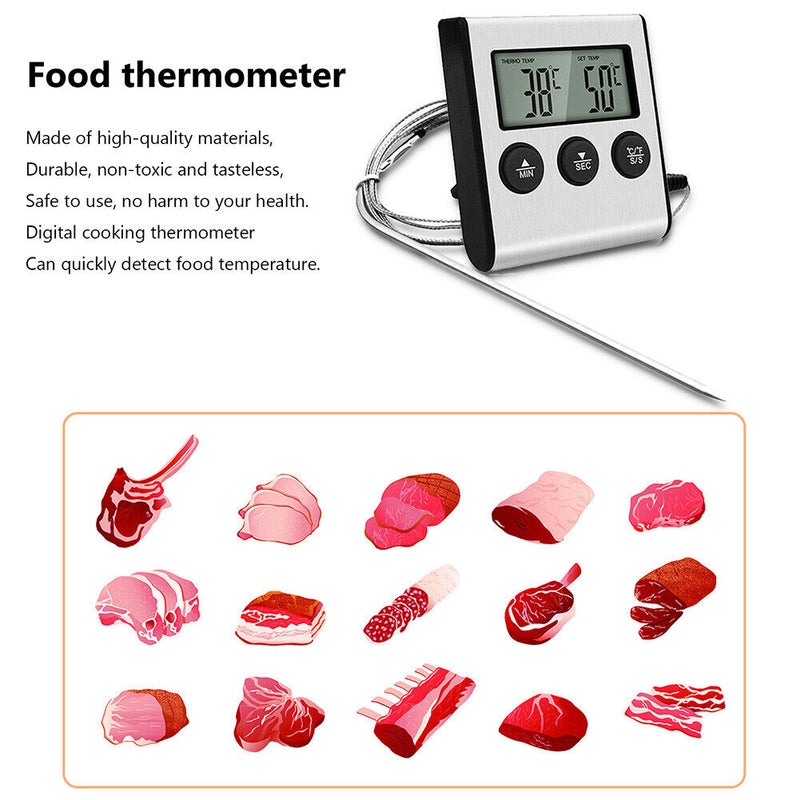 Food Thermometer Kitchen with Long Probe Cooking Temperature Measure Tester