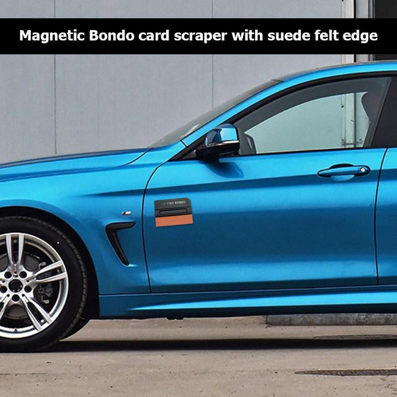 Carbon Fiber Film Magnetic Squeegee Car Vinyl Wrap Tint Scraper with Suede