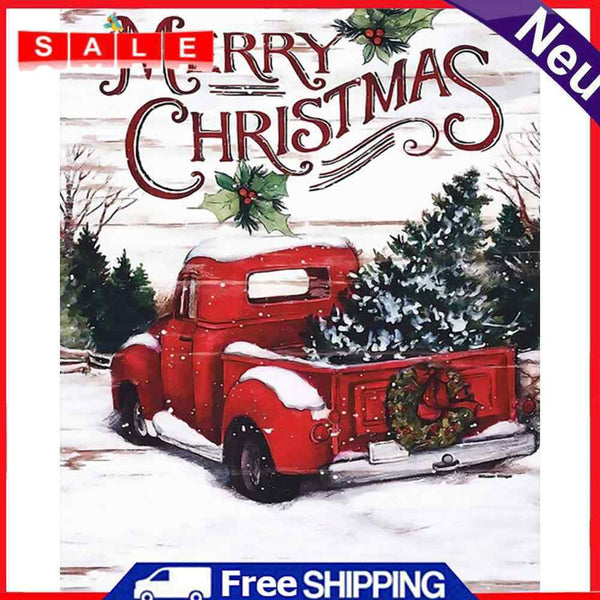 Hand Painted Oil Paint by Numbers DIY Christmas Car Drawing Wall Decoration Gift