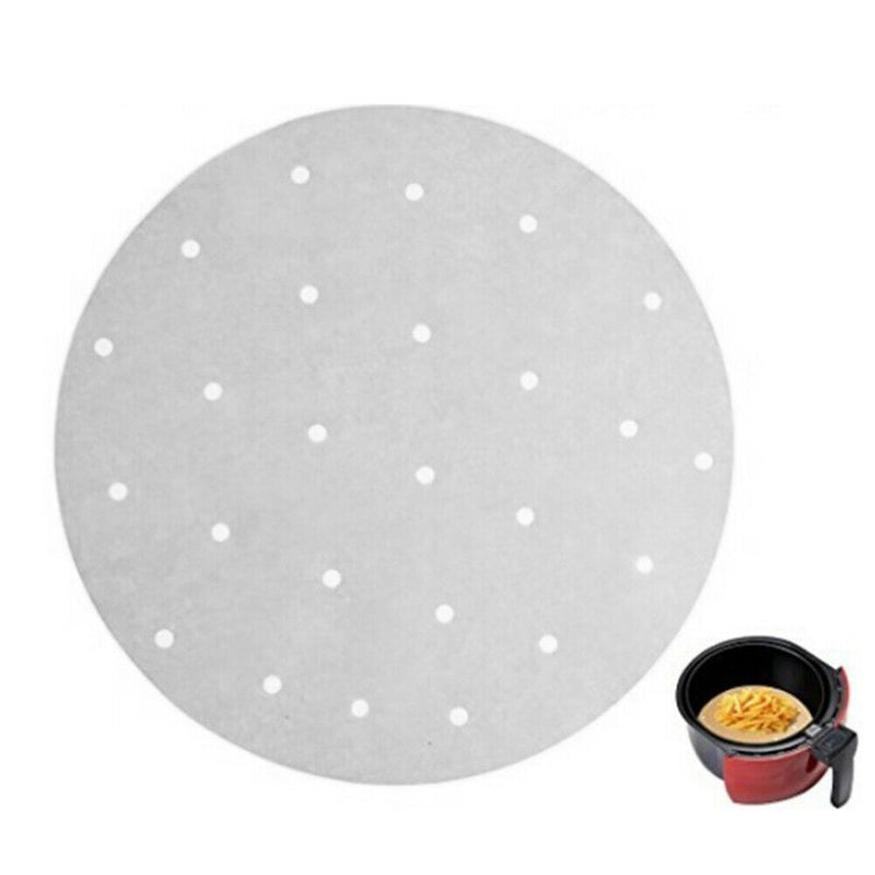 100pcs Circle Air Fryer Pad Kitchen Oven Oil Absorbing Steamer Paper (C)
