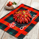Linen Plaid Place Mat Tableware Pad Heat Insulation Dine Placemat for Xmas De