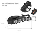 5-LED Flash Hiking Hat Clip Lights Camping Headlamp Cap Brim Lamp Headlight