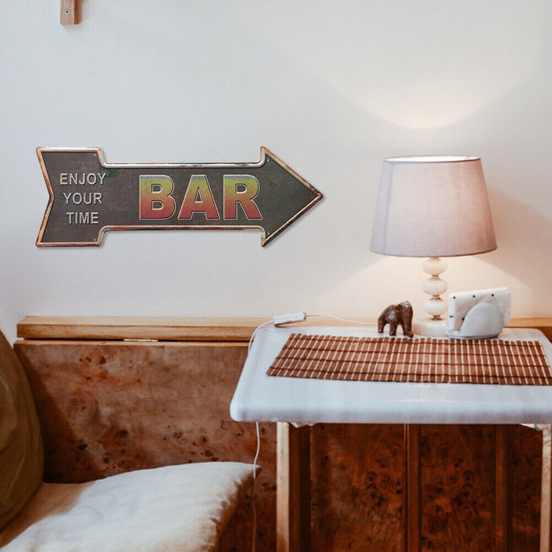 Special-shaped Metal Signs Arrow Bar Iron Painting Metal Wall Art Poster
