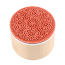 Practical 6 in 1 Round Wooden Rubber Retro Floral Pattern Stamps