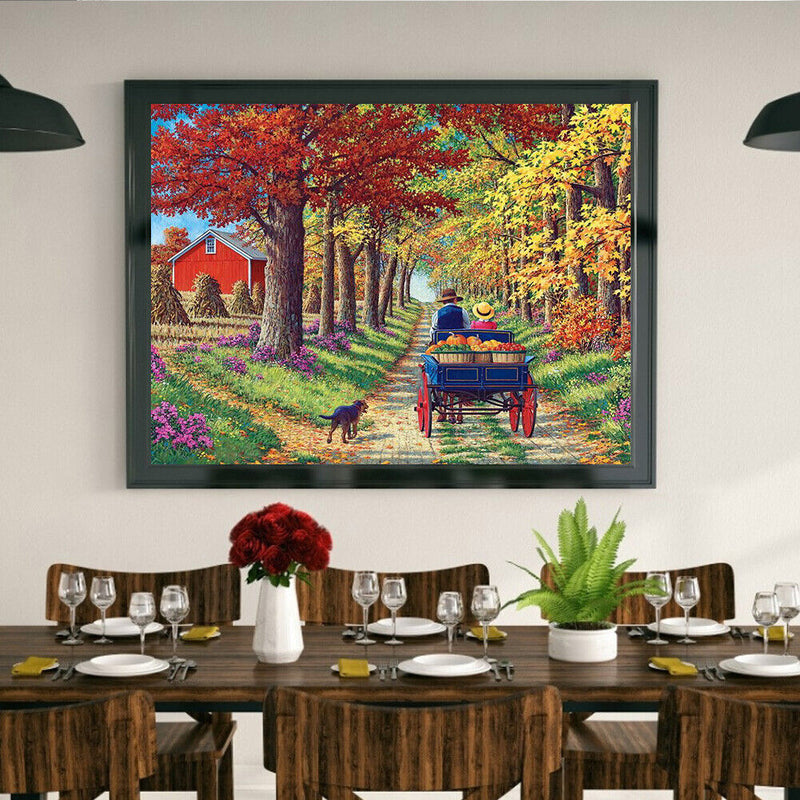 5D DIY Full Round Drill Diamond Paint Harvest Mosaic Rhinestone Drawing Picture