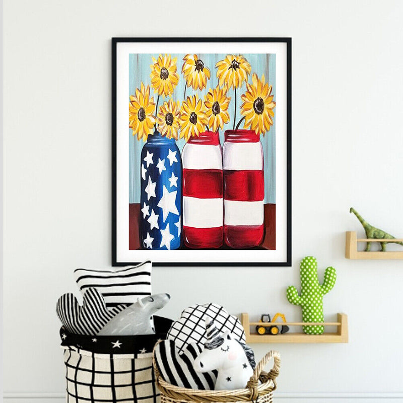 40x50cm Bottle of Flower Frameless Picture Oil Paint By Numbers Painted Picture