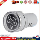 220V AC Round LED Digital Display Voltage Meter Ampermeter Monitor (White) Newly