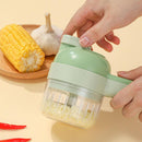 4 in 1 Handheld Electric Vegetable Cutter Set Garlic Meat Mud Masher Wireless n: