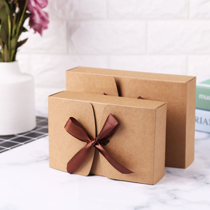 Gift Boxes 10 Packs, Kraft Paper, Presents Package Wrap (17.5 X 11.5 X 5cm)